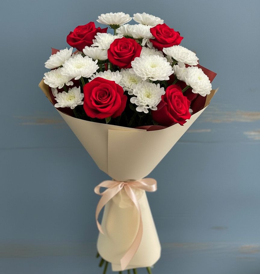 Букет цветов из: Розы и Хризантемы в Гвардейском