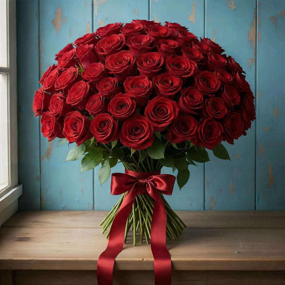 Букет Красные розы Блэк Меджик в Гвардейском