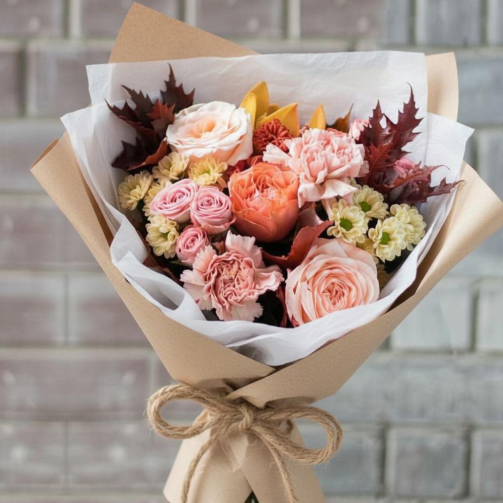 Букет цветов из: Гвоздики, Хризантемы и Розы в Гвардейском