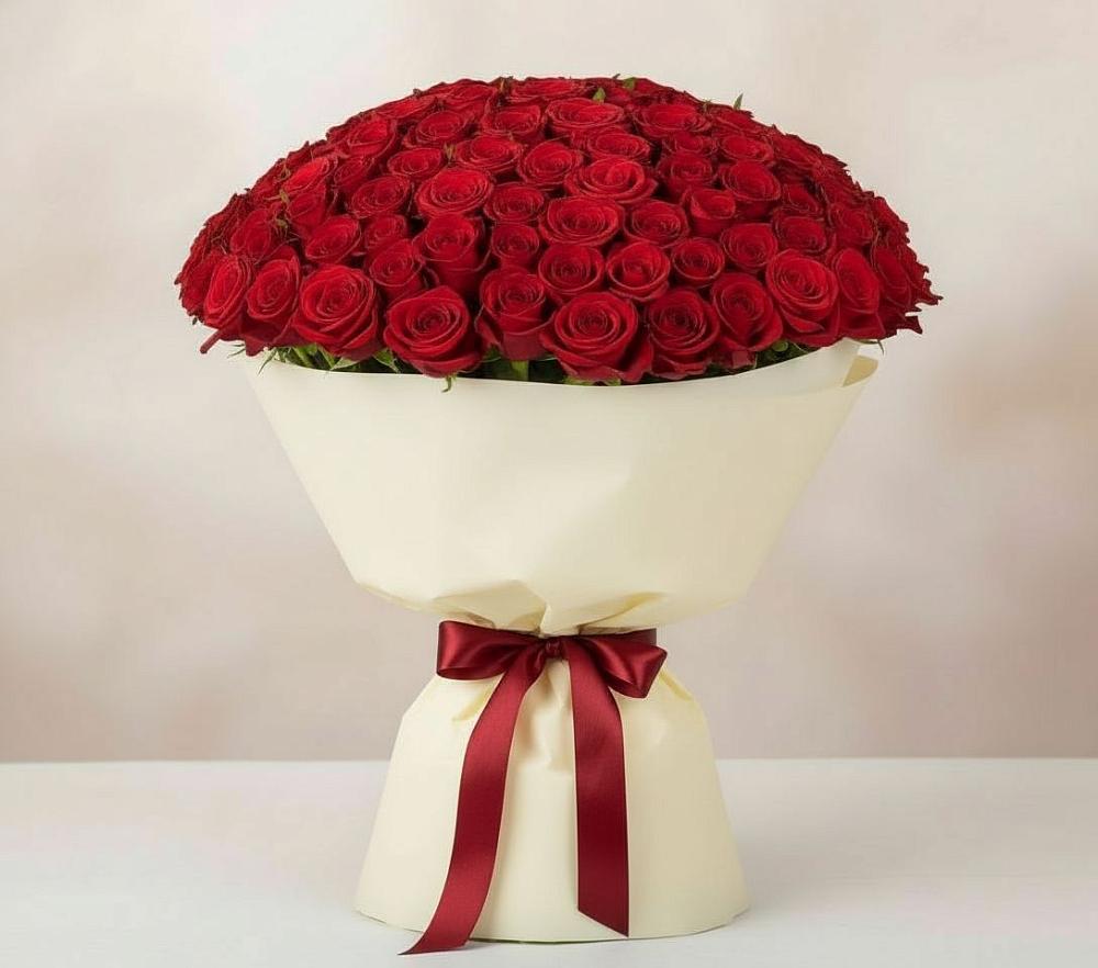 Букет 101 Красная роза Милано в Гвардейском