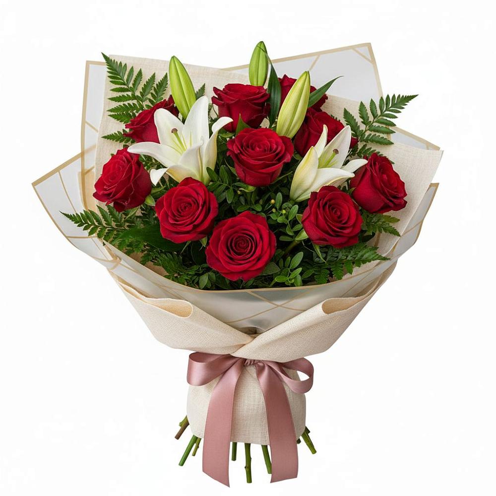 Букет цветов из: Лилии и Розы в Гвардейском