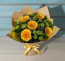 Букет цветов из:  Герберы и Хризантемы в Гвардейском