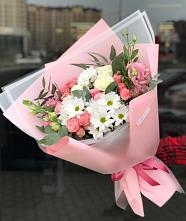Букет цветов из:  Розы, Лизиантусы и Хризантемы в Гвардейском