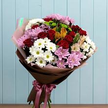 Букет цветов из:  Розы, Хризантемы и Альстромерии в Гвардейском