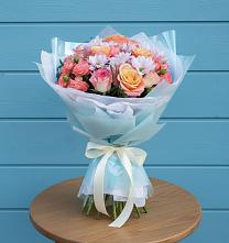 Букет цветов из:  Хризантемы и Розы в Гвардейском