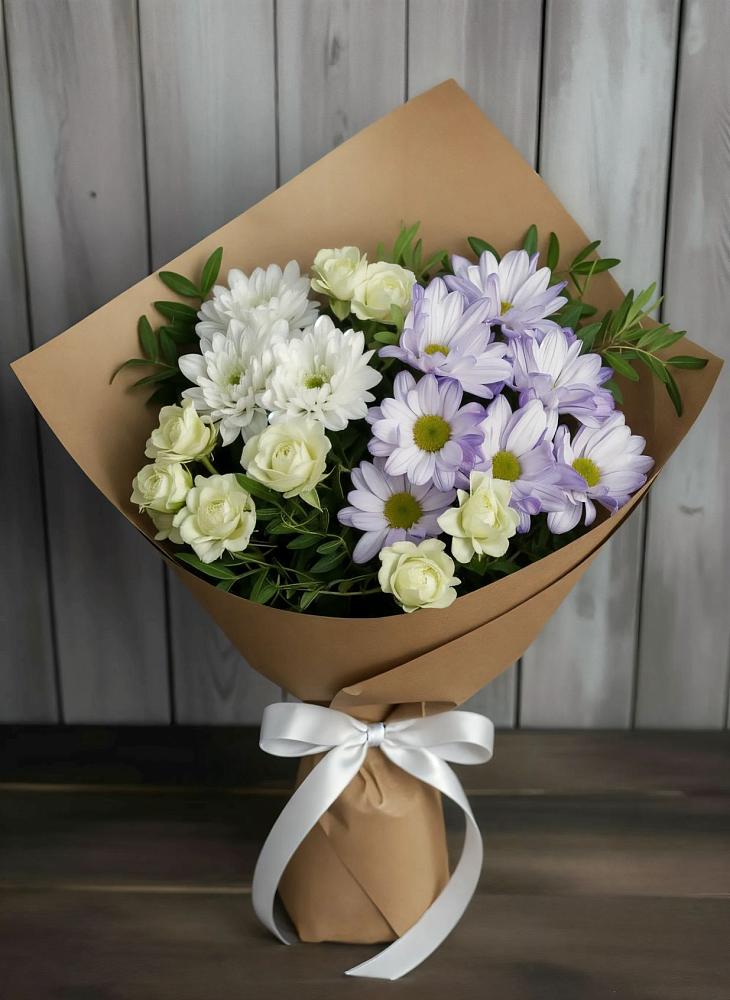 Букет цветов из: Хризантемы и Розы в Гвардейском